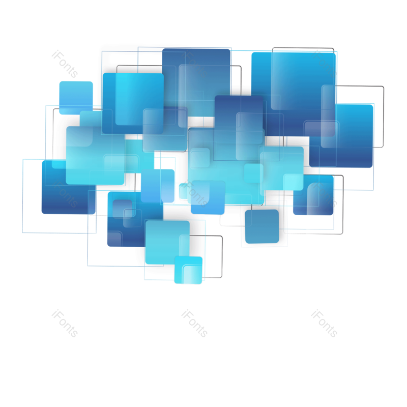 科技图片,蓝色元素,方块PNG,科技感免抠素材